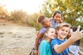 Group Of Multi-Cultural Children Posing For Selfie With Friends In Countryside Together Royalty Free Stock Photo