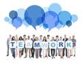 Group of Multi-Ethnic Business People Holding Teamwork Royalty Free Stock Photo