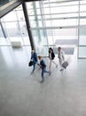 Group of multi ethnic business people on the way in building Royalty Free Stock Photo