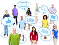 Group of Multi-Ethnic People Connected Through Social Media