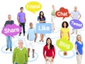 Group Of Multi-Ethnic People In A Connection Themed Royalty Free Stock Photo