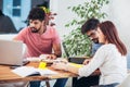 Group of multi ethnic young students preparing for exams Royalty Free Stock Photo