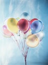 Group multicolor balloons