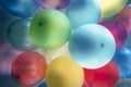 Group multicolor balloons