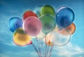 Group multicolor balloons