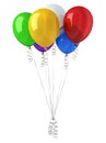 Group of multicolor balloons. On white background.