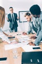 group of multiethnic business partners having conversation Royalty Free Stock Photo