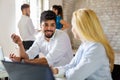 Group of multiethnic business people working at the office. Startup finance teamwork concept Royalty Free Stock Photo