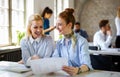 Group of multiethnic business people working at the office. Startup finance teamwork concept Royalty Free Stock Photo