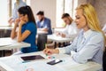 Group of multiethnic business people working at the office. Startup finance teamwork concept Royalty Free Stock Photo