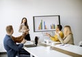 Group of multiethnic business people working together and preparing new project on a meeting in office Royalty Free Stock Photo