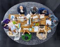 Group of Multiethnic Busy People Working in an Office Royalty Free Stock Photo