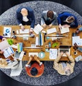 Group of Multiethnic Busy People Working in an Office Royalty Free Stock Photo