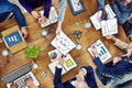 Group of Multiethnic Busy People Working in an Office Royalty Free Stock Photo