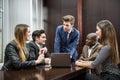 Group of multiethnic busy people working in an office Royalty Free Stock Photo