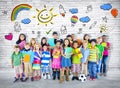 Group of Multiethnic Cheerful Children