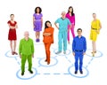 Group of Multiethnic Colorful Connected World People Royalty Free Stock Photo