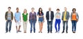 Group of Multiethnic Colourful People in a Row Royalty Free Stock Photo