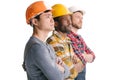 group of multiethnic construction workers in row Royalty Free Stock Photo