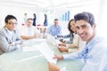 Group of Multiethnic Corporate People having a Business Meeting Royalty Free Stock Photo