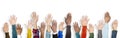 Group Multiethnic Diverse Hands Raised Concept Royalty Free Stock Photo
