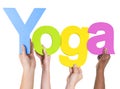 Group of Multiethnic Hands Holding Yoga Royalty Free Stock Photo