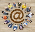 Group of Multiethnic People Forming a Circle Royalty Free Stock Photo