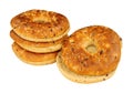 Group of multigrain covered bagels Royalty Free Stock Photo