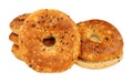 Group of multigrain covered bagels Royalty Free Stock Photo