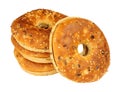 Group of multigrain covered bagels Royalty Free Stock Photo