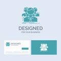 group, multiplayer, people, team, online Business Logo Glyph Icon Symbol for your business. Turquoise Business Cards with Brand