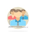 group, multiplayer, people, team, online Flat Color Icon Vector Royalty Free Stock Photo