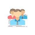 group, multiplayer, people, team, online Flat Color Icon Vector Royalty Free Stock Photo