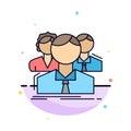 group, multiplayer, people, team, online Flat Color Icon Vector Royalty Free Stock Photo