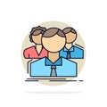 group, multiplayer, people, team, online Flat Color Icon Vector Royalty Free Stock Photo