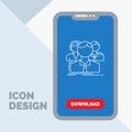 group, multiplayer, people, team, online Line Icon in Mobile for Download Page