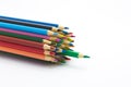 Group of multiple colour wooden pencil on white background Royalty Free Stock Photo