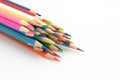 Group of multiple colours wooden pencil on white Royalty Free Stock Photo