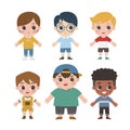 Group of multiracial children. Happy kids collection.