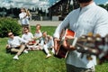 Group of musicians playing musical instruments