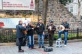 Group of musicians playing on the street in Istanbul. Turkey Royalty Free Stock Photo