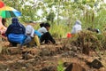 a group of Muslims who are carrying out grave pilgrimage activities