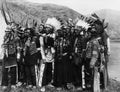 Group of Native Americans in traditional garb Royalty Free Stock Photo