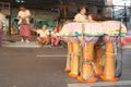 Group of native Thai musical instrument standing on the road