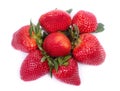 Group of natural ripe strawberries