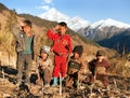 Group of nepalese children in western Nepal