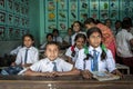 Group of Nepalese pupils in a class