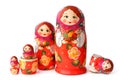 Group of Nesting Dolls on White Royalty Free Stock Photo