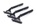 Group of new black plastic disposable shavers Royalty Free Stock Photo