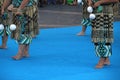 Group of New Zealand Maori folk dancers performing in an outdoor festival. Royalty Free Stock Photo